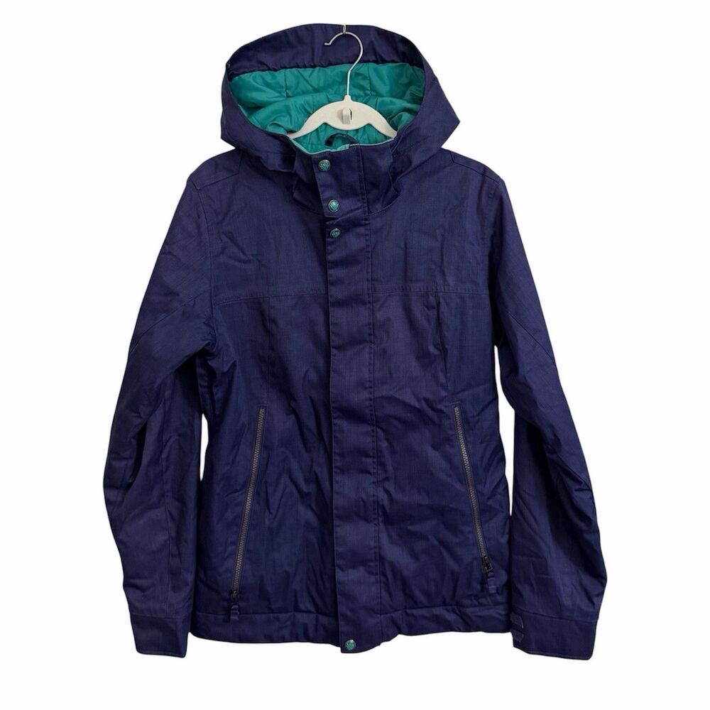 Burton White Collection DRYRIDE Ski Jacket Womens Large Purple Teal Hooded